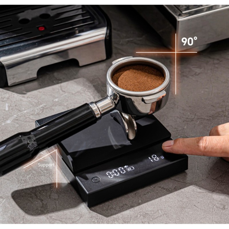 Scale Drip Timer - EYFL-เครื่องชั่งกาแฟดำ 0.1G เครื่องชั่งเอสเปรสโซแบบหยดที่มีความแม่นยำสูง ชาร์จผ่าน USB พร้อมจอ