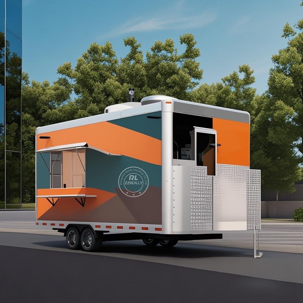 Coffee Van Equipment - สแน็คฟาสต์ฟู้ดรถบรรทุกครัวมือถือ Coffee Van อุปกรณ์ครบครันสุนัขร้อนรถเข็นไอศกรีมสัมปทานรถพ่วงอาหาร