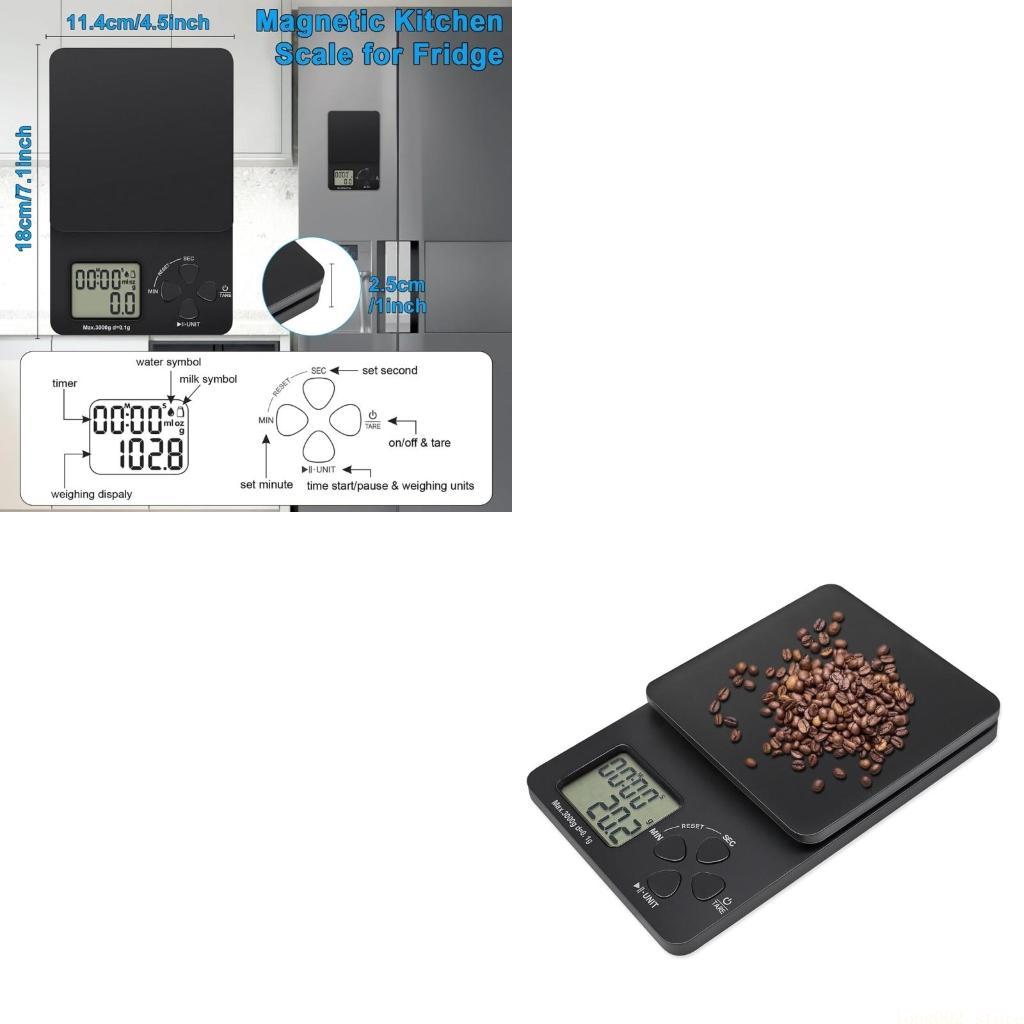 Scale Drip Timer - D0AB เครื่องชั่งกาแฟพร้อมตัวจับเวลา เครื่องชั่งอาหารดิจิตอลสำหรับเทกาแฟ กาแฟเอสเปรสโซ