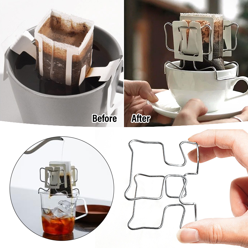 Coffee Equipment Organizer - ที่ใส่ถุงกรองกาแฟแบบใช้ซ้ำได้ สแตนเลส สไตล์ญี่ปุ่น ที่ใส่ถุงกรองกาแฟแบบใช้แล้วทิ้ง พร้อมหูจับสำหรับดริปเปอร์