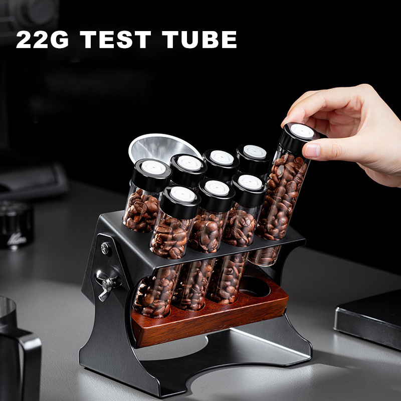 Coffee Equipment Organizer - ชุดอุปกรณ์บาริสต้าสำหรับเก็บเมล็ดกาแฟ 22 กรัม พร้อมชั้นวางโชว์ ขวดแก้วใส่ชา อุปกรณ์เสริมสำหรับกาแฟเอสเปรสโซ