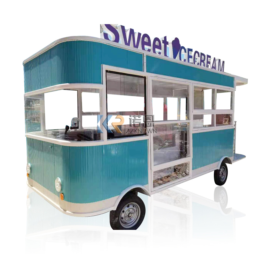Coffee Van Equipment - ในสต็อก 5M รถบรรทุกอาหารมือถือ Commercial กาแฟไอศกรีมรถบรรทุกรถพ่วงอาหาร Cart