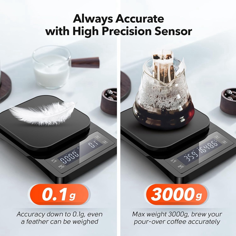 ABXF-1 ชิ้นเครื่องชั่งกาแฟดิจิ - Scale Drip Timer บทวิจารณ์และราคา