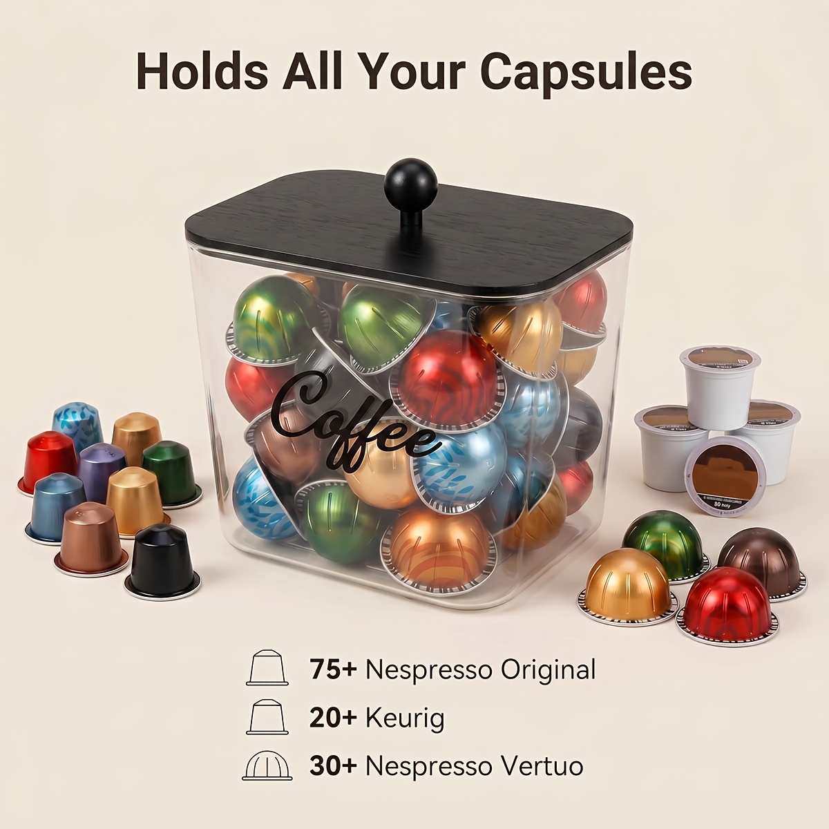 ที่ใส่ฝักกาแฟพร้อมฝาปิด กล่องเ - Coffee Equipment Organizer บทวิจารณ์และราคา